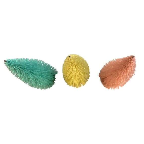 Set Of 3 Miniature Bottle Brush Trees Spring Easter In Pastel Colors 7 in. tall - Picture 3 of 6